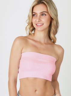 Wide Ribbed Cropped Tube Top 92% Nylon, 8% Spandex Hand Wash Cold Ribbed Tube Top, Maxi Jumpsuit, Athleisure Tops, Silk Bottoms, Leather Denim, Crystal Rose, Cropped Tube Top, Outerwear Sweater, Denim Pant