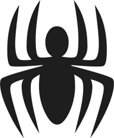 a black and white spider logo with the word's symbol on it, as well as