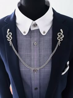 Snake Lapel Pin with Cardigan Chain