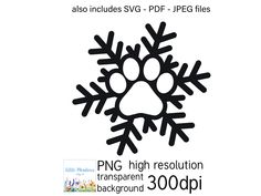 a snowflake with paw prints on it and the words png high resolution transparent background