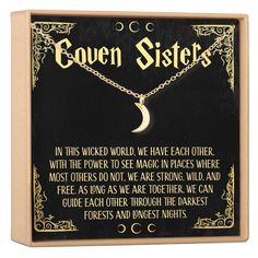 GET 50% OFF NOW! No code needed. Cast a spell with this charming message giftset and remind your Best Witch that this sisterhood is like no other.JEWELRY DETAILS MATERIAL: Gold Plated PENDANT SIZE: 3 x 8 mm CHAIN LENGTH: 18” chain + 2” chain extender CLASP STYLE: Lobster Claw Clasp Necklace CRAFTED WITH LOVE I N C L U D E S Gold foil stamped jewelry box Blank card to write a personal note (unless shipped directly to recipient) Velvet jewelry pouch Best Witches Quote: In this wicked world, we hav Dear Ava, Witch Quotes, Witch Necklace, We Are Strong, Jewelry Details, Velvet Jewelry, Clasp Necklace, We Are Together, Necklace Craft