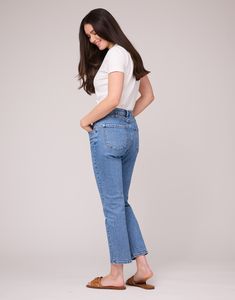 DESCRIPTION

Introducing our Blue Orchid jeans, featuring a classic-rise and a flattering 27" inseam. Crafted with front v-yoke stitching and slant pockets on the hips, these jeans offer a subtle touch of Western flair. 

Designed in Montreal

Imported

Style no. 2500




DETAILS


Closure: Silver buttons

Rise: Classic

Inseam: 27"


Vegan leather YJ patch at back pocket

YJ Logo - Silver Button and Rivets. YKK Zipper





SIZE CHART

Trudy is 5'9" and wearing a size 26.

Fit: This style runs a Classic Blue Cropped Leg Flare Jeans, Classic Blue Cropped Flare Jeans, Classic Blue High Waist Flare Jeans, Classic High Waist Blue Flare Jeans, Classic Medium Wash Cropped Leg Flare Jeans, Classic Cropped Leg Flare Jeans In Medium Wash, Classic Cropped Leg Medium Wash Flare Jeans, Classic Cropped Leg Denim Flare Jeans, Classic Blue Flare Jeans For Spring