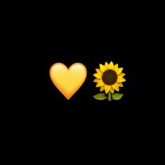 a sunflower and a heart on a black background