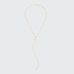 LANA Y-drop chain necklace. 14-karat yellow gold flat link chain. Approx. 16"L; 7.1"L drop. Lobster clasp. Imported. Minimalist Lariat Chain Necklace, Gold Y-shape Necklace With Delicate Chain, Modern Lariat Necklace With Adjustable Chain, 14k Gold Necklace With Delicate Long Drop Chain, Modern Yellow Gold Clavicle Chain Necklace, Dainty Delicate Chain Long Drop Necklace, Modern Yellow Gold Adjustable Chain Necklace, Dainty Long Drop Delicate Chain Necklace, Elegant Gold Y-shape Chain Necklace