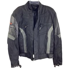 Black & Grey Xelement Motorcycle/Riding Jacket (14315hanging) - Looks New!! - Has Padding! - Chest 45” - Length 26.5” - Shoulder 20” - Sleeves 25" #Jacket #Goth #Rock #Grunge #Biker 20230104_14315hanging Black Techwear Biker Jacket For Streetwear, Black Techwear Biker Jacket For Outdoor, Casual Black Biker Jacket For Outdoor Activities, Black Biker Jacket For Fall Outdoor Activities, Black Moto Outerwear For Streetwear, Black Techwear Biker Jacket For Winter, Black Biker Outerwear For Outdoor Activities, Long Sleeve Black Biker Jacket For Sports, Black Long Sleeve Biker Jacket For Sports