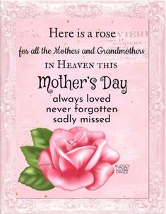 a mothers day card with a pink rose