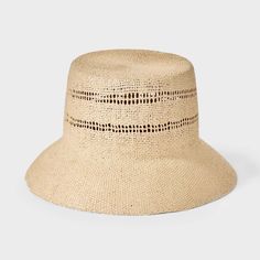 Straw Bucket Hat - A New Day™ Beige : Target Beige Crochet Bucket Hat For Vacation, Casual Crochet Summer Hat, Vacation Sun Hat With Curved Brim And Open Weave, Vacation Sun Hat With Open Weave And Curved Brim, Summer Hats With Open Weave And Flat Brim, Summer Flat Brim Open Weave Hat, Casual Open Weave Sun Hat For Vacation, Casual Open Weave Sun Hat For Summer, Summer Open Weave Hat With Flat Brim