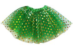 Green and Gold Polka Dot Tutu Skirt Costume for Girls, Women, Plus - Sydney So Sweet Skirt Halloween Costume, St Pattys Day Outfit, Skirt Costume, Costume For Girls, Green Clothing, Girl Tutu Skirt, Running Skirts, Dress Up Day, Style Inspiration Casual