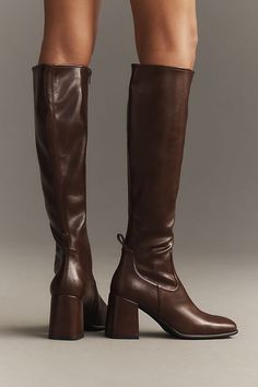 Jeffrey Campbell Hot Lava Boots Brown Boot Outfits, Runway Fashion Outfits, Brown Knee High Boots, Cold Fits, 70s Inspired Fashion, Brown Fits, Fresh Shoes, Shoe Inspo, Prom Shoes