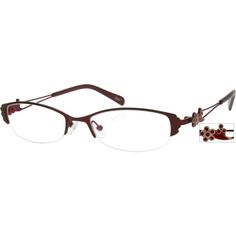 These half rimmed women's frames come with stainless steel front rim and bridge, metal alloy temple arms as well as acet...Price - $25.95-a2lAvEdm Half Rim Glasses, Purple Glasses, Eye Exercises, Oval Glasses, Oval Eyeglasses, Zenni Optical, Glasses Online, Eyeglasses Frames, Cat Eye Glass