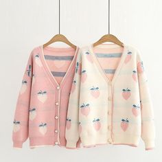 Feel extra peachy in our kawaii cotton Peach Print knitted cardigan! This precious one-sized knit cardigan comes in pink or khaki and has cute peaches embroidered throughout! With 5 stylish buttons for an open or closed look, this sweet cardigan is sure to brighten up your look! Get your kawaii Autumn peach cardigan here today! Size Chart: Shoulder: 65cm Bust: 120cm Length: 66cm Sleeve Length: 45cm Sweet Pink Cardigan For Fall, Sweet Long Sleeve Cardigan For Spring, Sweet Long Sleeve Spring Cardigan, Cute Beige Sweater For Spring, Kawaii Spring Sweater, Sweet Long Sleeve Cardigan For Fall, Sweet Long Sleeve Fall Cardigan, Cute Pink Knitted Outerwear, Cute V-neck Knitted Cardigan