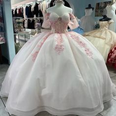 Pink Lace Quinceanera Dresses Ball Gown Applique Lace Tulle Party Sweet 16 Dress.  "This pin contains affiliate links, which means I may earn a commission at no cost to you extra for you". 
 #affiliate #advertising" Lace Quinceanera Dresses, Gown Applique, White Quinceanera Dresses, Quincenera Dresses, Applique Lace, Quinceañera Dresses, Quinceañera Ideas, Sweet 16 Dress, Pretty Quinceanera Dresses