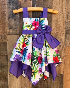 Hawaiian Luau Dress Hawaiian Luau Dress, Hibiscus Flower Print, Baby Girl Birthday Party, Luau Dress, Monstera Print, Pineapple Clothes, Tropical Outfit, Old Dress