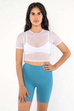 The Micromesh Crop Tee Shirt is the perfect layering piece for all occasions. Wear it with your favorite lingerie, as a swim coverup, or on its own. The ultra-fine micro-mesh fabric results in a sleek look with just enough stretch to provide comfortable wear all day long. Crop Tee Shirt, Cropped Tee Shirt, Mesh Short, Short Sleeve Crop Top, Swim Coverup, Crop Top Tees, Short Sleeve Cropped Top, Sweaters And Leggings, Top T Shirt