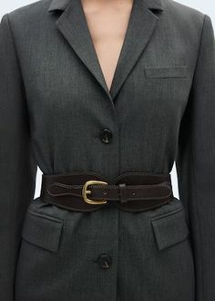 Leather obi belt - Women | MANGO USA Chic Workwear Belts With Self Belt, Chic Brown Business Belt, Chic Brown Belt Buckles For Business, Chic Leather Belt Buckles For Fall, Chic Workwear Belts For Fall, Chic Fall Workwear Belts, Luxury Brown Belts For Workwear, Elegant Business Belts For Fall, Elegant Fall Business Belts