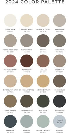 the color palette for 2012 is shown in shades of brown, beige and greys