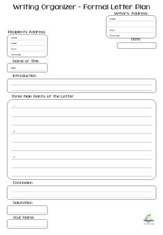 the writing organizer form is shown in black and white, which includes two lines to each side