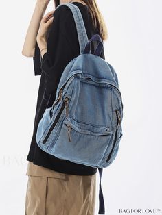 BagForLove - Stylish & Spacious Womens Backpack: Ideal for Students and Outdoor Enthusiasts Cool School Bags, Denim Backpack, Multipurpose Bag, Unisex Backpack, Womens Denim, Blue Backpack, Classic Backpack, Girl Backpacks, Fashion Pattern