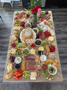 a table filled with different types of food