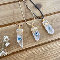 Empath Protection Evil Eye Choker Necklace Third Eye Wax Cord - Etsy Resin Making, Raw Quartz Crystal, Necklace Cord, Layered Necklace Set, Paper Jewelry, Blue Evil Eye