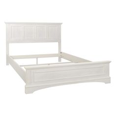 a white bed frame with no headboard and foot board is shown against a white background