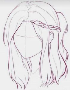 Aesthetic Hairstyles Drawing, Drawing Hairstyles Tutorials, Gacha Drawing Base With Hair, Drawing Bases Hair, Oc Base With Hair, Hairstyles Sketching, Body Base Drawing With Hair, Anime Hairstyles Reference, Anime Hair Drawing Tutorials