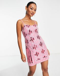 ASOS DESIGN 2 in 1 detachable embellished sequin mini dress in hot pink | ASOS Pink Sequin Spaghetti Strap Dress, Pink Fitted Sequin Dress With Spaghetti Straps, Pink Fitted Sequin Backless Dress, Summer Sequin Mini Dress For Prom, Pink Fitted Backless Sequin Dress, Pink Sequin Dress For Club, Glamorous Pink Club Dress, Pink Fitted Sequin Mini Dress, Fitted Pink Mini Sequin Dress