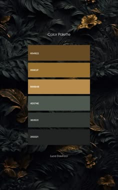 the color palette is dark and gold