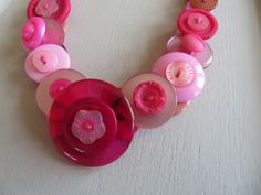 Pink Vision Button Necklace £10.00 Button Necklace, Pretty Necklace, Round Button, Pretty Necklaces, Curated Gifts, Toggle Clasp