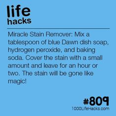 a blue background with the words life hacks written in black and white on it