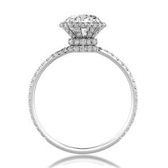 a diamond engagement ring on a white background