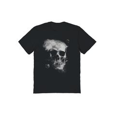 Embrace your spooky side in this Men's Smoky Space Skull Graphic Tee. Embrace your spooky side in this Men's Smoky Space Skull Graphic Tee. FEATURES Crewneck Short sleevesFABRIC & CARE Cotton Machine wash Imported Size: L. Color: Black. Gender: male. Age Group: adult. Spooky Skull Print T-shirt For Streetwear, Spooky Black T-shirt With Skull Print, Black Horror Tops With Skull Print, Halloween T-shirt With Skull Front Print, Horror Crew Neck T-shirt With Skull Print, Horror Skull Print Crew Neck T-shirt, Horror Style Skull Print Crew Neck T-shirt, Horror Black T-shirt With Skull Print, Black Horror T-shirt With Skull Print