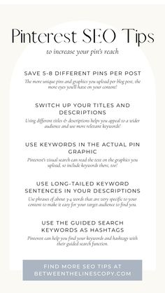 the pinterest seo tips guide