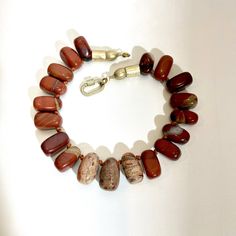 Irregular-shaped natural semi-precious Red Jasper stone Resin And Clay, Red Jasper Necklace, Red Jasper Stone, Jasper Necklace, Handcrafted Necklace, Jasper Stone, Red Jasper, Stunning Necklace, Earthy Tones