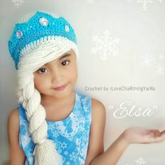 My handmade elsa frozen crochet hat is cute,simple and elegant. The colors look rich and I make sure all orders have the exact details from the picture with good quality and craftmanship. This will look good on your baby or girls,women it can be used as baby photos props, elsa costume. For moms,mom to be, Who doesn't want their baby or girls looks nice like a cute elsa in frozen or princess? I'll be delighted to knit this crochet elsa hat for you. Let me know the exact age and size of the person Disney Crochet Hats, Frozen Hat, Elsa Braid, Yarn Wig, Princess Hat, Crochet Kids Hats, Disney Jasmine, Yellow Birthday, Crocheted Hat