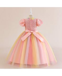 Get 10% off now! Buy colorful rainbow ombre long tulle party dress for children girls at cheap price online. Free stable shipping and pro custom service since 2009. Rainbow Tulle Dress For Spring, Spring Rainbow Tulle Dress, Summer Rainbow Tulle Dress, Spring Party Rainbow Princess Dress, Multicolor Tulle Skirt Dresses For Party, Multicolor Tutu Dress For Spring Party, Spring Princess Tutu Dress In Rainbow Colors, Rainbow Princess Dress For Party, Spring Princess Tutu Dress In Rainbow