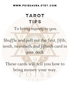 the tarot tips card with text on it