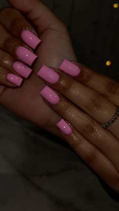 Back To School Nails Acrylic Pink, Dope Nail Designs Classy Short Acrylic, 8th Grade Nails, Back To School Nails Pink, Short Nail Designs Summer 2024, Cute Pink Nails Short, Pink Nails Black Women, All Pink Nails