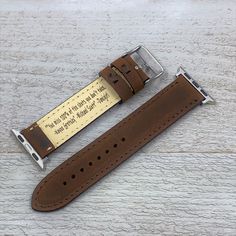 Monogrammed Vintage Leather Watch Band , Custom Hand Made Apple i-Watch Band, Free message engraving, Apple Watch Band, ANTIQUE Elegant Band Handmade, Top Grain leather, Hand stitching. It comes with adapters and the buckle. This listing is for handmade apple watch strap. Apple iWatch series 1, 2, 3 ,4 and 5, 6 & SE This strap is so cool, it'll make you buy the i-watch. Please pick your watch's diameter. 38mm 40mm 42mm or 44 mm. Four different color options for adapters (Silver, Black, Rose Silver Watch Accessories With Leather Strap For Gift, Silver Watch Bands With Leather Strap, Silver Leather Strap Watch Bands As Gift, Classic Adjustable Apple Watch Band As Gift, Classic Leather Strap Watch Bands As A Gift, Gold Leather Watch Bands For Gifts, Gold Leather Watch Bands As Gift, Engraved Rectangular Watch For Gift, Engraved Rectangular Watch As Gift