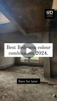 an empty room with the words best bedroom color combination 2012 save for later