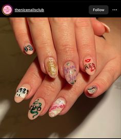 Senior Year Nails Ideas, 1989 Nails Design, Taylor Swift Nail Ideas Eras, Short Eras Tour Nails, Taylor Swift Nails Eras Tour, Taylor Swift Debut Nails, Taylor Swift Nail Ideas Eras Tour, Taylor Swift Era Nails, Taylor Swift Themed Nails