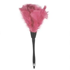 a pink feather duster on a white background