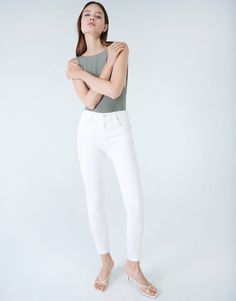 Jumpsuit Skirt, Wide Boots, Slim Leg, Slim Legs, White Denim, Spring Summer Fashion, Need This, Jumpsuit Dress, Mid Rise