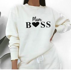 Mama's you need these sweatshirts in your wardrobe...We are teaming ours with joggers, how you going to rock yours? Classic styled sweat Mum wardrobe staple Ringspun cotton for soft-feel Wash at 30 Degrees Casual Logo Print Sweatshirt For Leisure, Casual Logo Print Sweatshirt, White Logo Print Sweatshirt For Loungewear, White Relaxed Fit Sweats With Logo Print, White Sweats With Logo Print In Relaxed Fit, White Fleece Sweatshirt For Leisure, White Letter Print Sweater In Athleisure Style, Trendy White Sweats For Leisure, Athleisure White Sweater With Letter Print