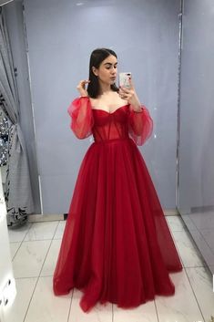 Ball Gown Red, A Line Formal Dress, Prom Dress A Line, Prom Dress Burgundy, Burgundy Evening Dress, Tulle Long Prom Dress, Popular Prom Dresses, Prom Formal Dresses, Formal Ball Gown