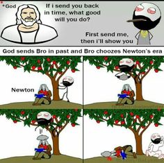 a comic strip with an image of a man sitting in front of a tree and another cartoon