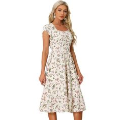 Crafted from comfortable fabric, this long dress is comfortable and breathable. The floral print adds a fresh and vibrant element, elevating your style wherever you go. The ruffles create movement and add a feminine touch that enhances the flowy silhouette of the dress. The button-front design adds a classic and vintage-inspired element. It creates visual interest and makes this dress stand out from the crowd. Pair this dress with sandals or wedges for a relaxed and effortless look. Dress it up Bohemian Mini Dress, Bohemian Dresses Long, Long Linen Dress, Boho Midi Dress, Midi Sundress, Fall Winter Dresses, Tube Top Dress, Purple Outfits, Dress Stand