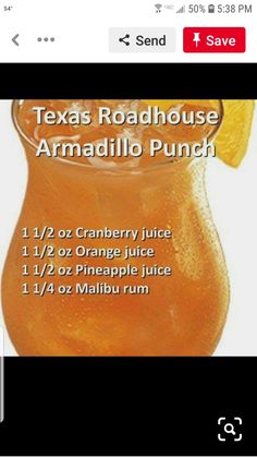 the texas roadhouse armadillo punch recipe is on sale for $ 3 99