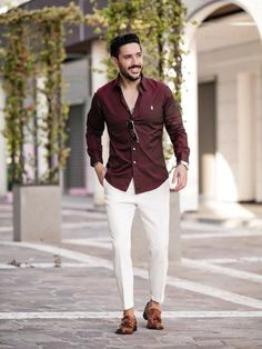 Shirt Pent Design For Men, Partywear Shirts For Mens, Maroon Formal Outfit Men, Maroon Shirt Outfit Men Formal, Wine Shirt Outfit Men, Pent Shirt Men Formal Combination, Maroon Shirt Outfit Men, Formal Shirt Pant Combination For Men, Formal Mens Fashion Classy