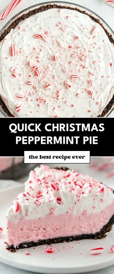 Image for Quick Christmas Peppermint Pie Frozen Peppermint Pie, Melted Peppermint Ideas, Peppermint Ice Box Cake, Easy Christmas Desserts Peppermint, Peppermint No Bake Pie, Peppermint Hot Cocoa Mini Pies, Peppermint Pie No Bake Easy, White Chocolate Peppermint Pie, Oreo Peppermint Dessert